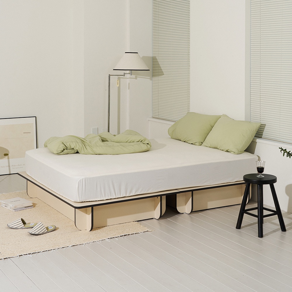 누어 룬드 평상형 수납 침대 프레임 저상형 싱글 슈퍼싱글 SS