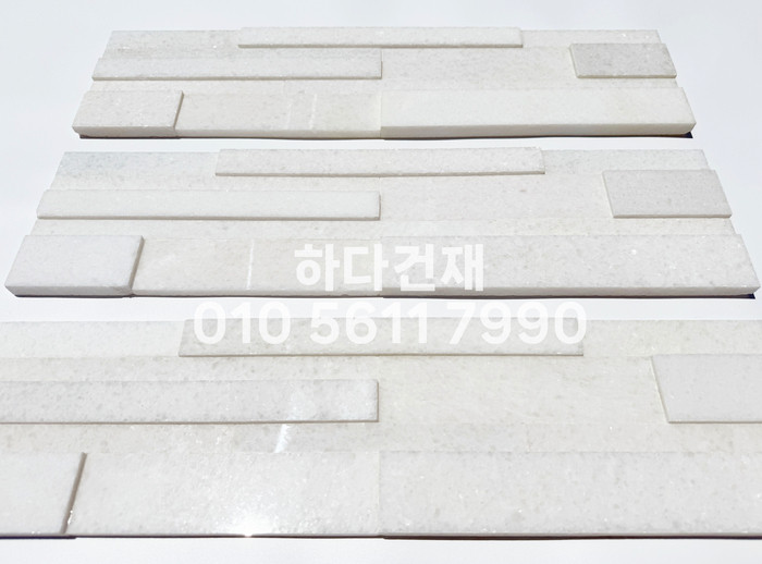 크리스탈 패널타일 600x150x15T 화이트 / 하다건재 천연석타일