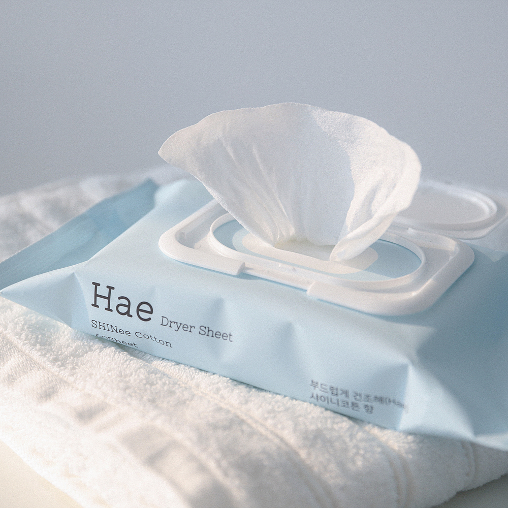 2+1 180매 하해(Hae) 샤이니코튼 뽑아쓰는 건조기시트 드라이 종이섬유유연제