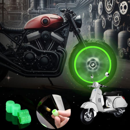 배터리온 PX 125 바이크 타이어 형광 공기 노즐캡 4PCS 사고방지 야광 밸브캡 그린 UCA-134 bs11008