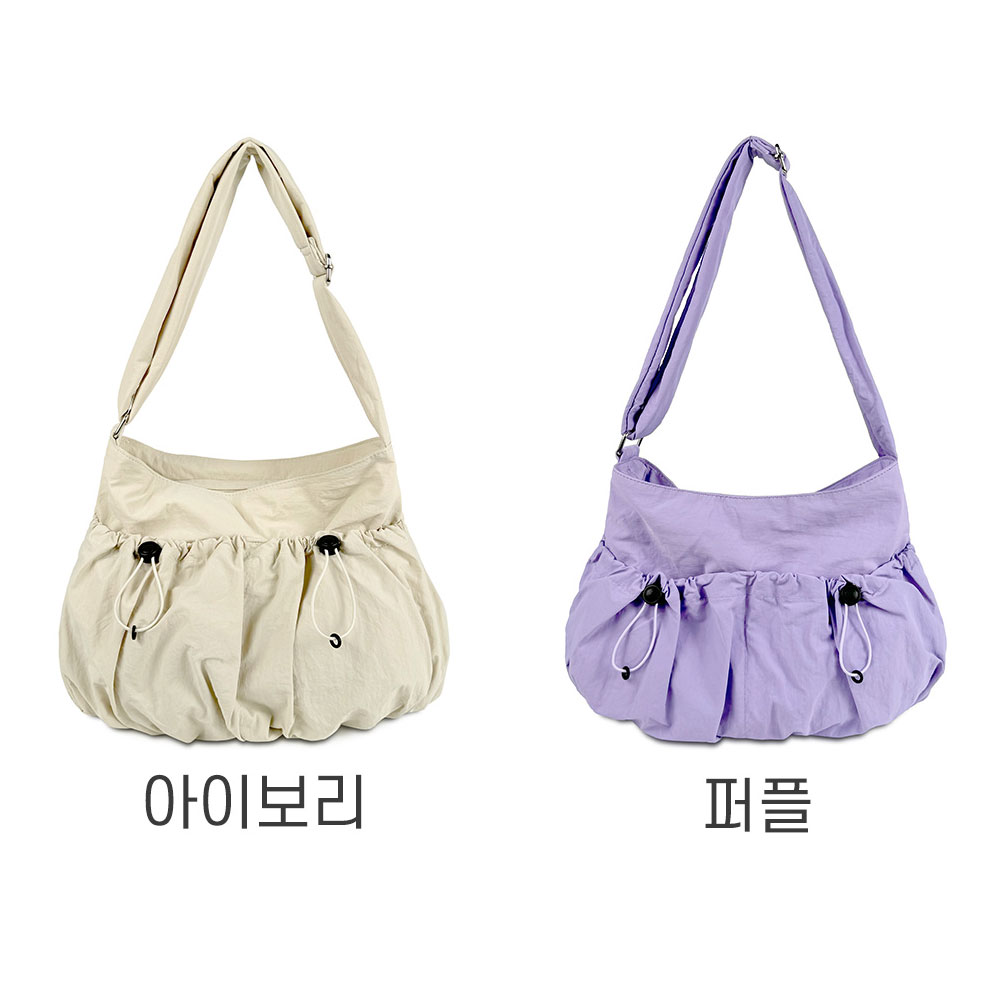 가벼운 빅숄더백 스트링포켓 초경량 나일론 큰 천숄더가방 보부상가방 크로스숄더백 - 상세 이미지 3