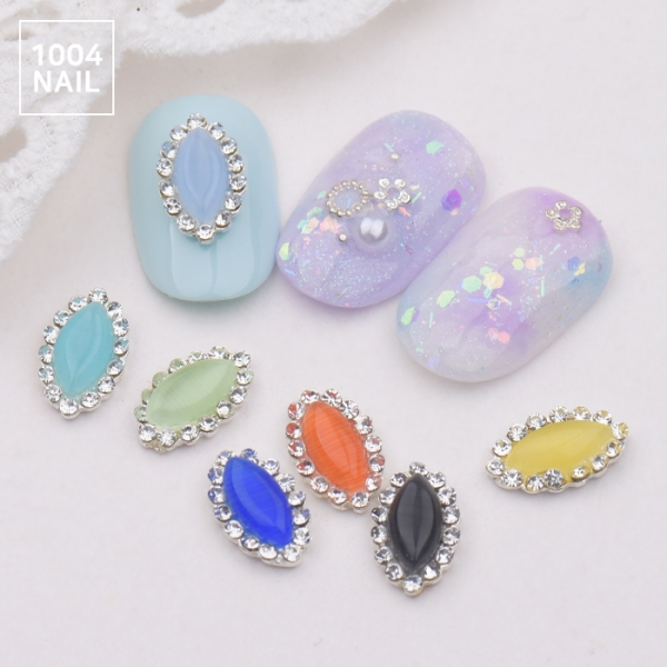 네일 파츠 빅빅&실버 컬러 보트 11x7mm 7종 하늘,민트 등 (선택) - 상품 이미지