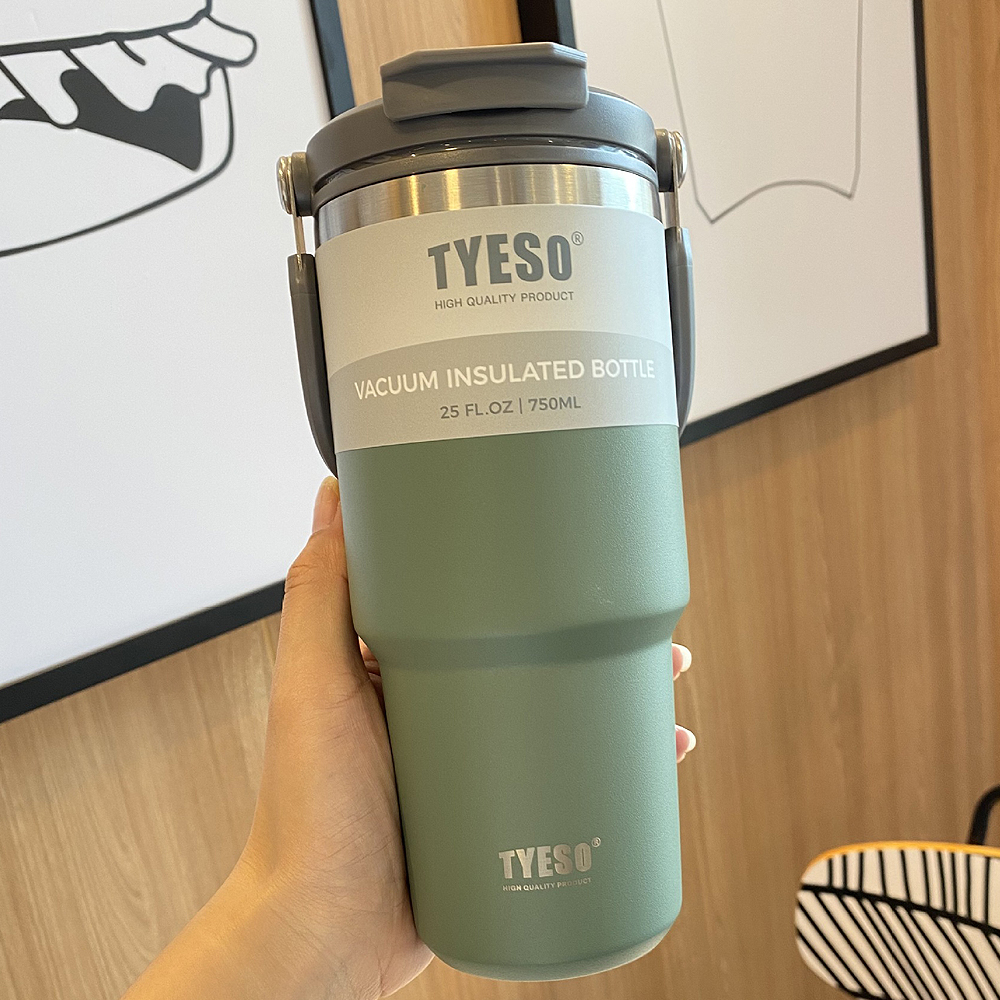 대용량 텀블러 손잡이 빨대덤블러 보온보냉텀블러 750ml+1리터이상 미끄럼방지캡 증정품 이미지 7
