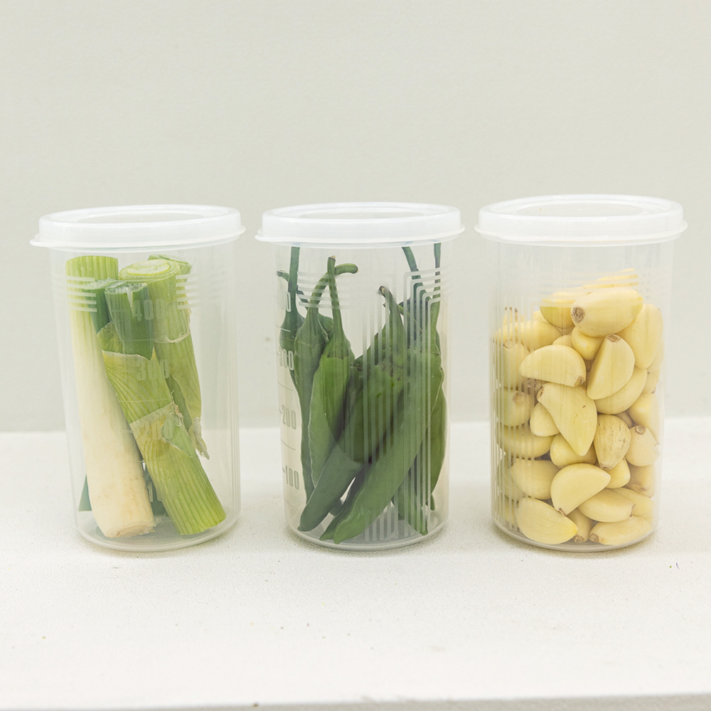 (3개 세트) 원형 반찬용기 G(540ml) 플라스틱 냉장고 용기 반찬통 - 메인 이미지