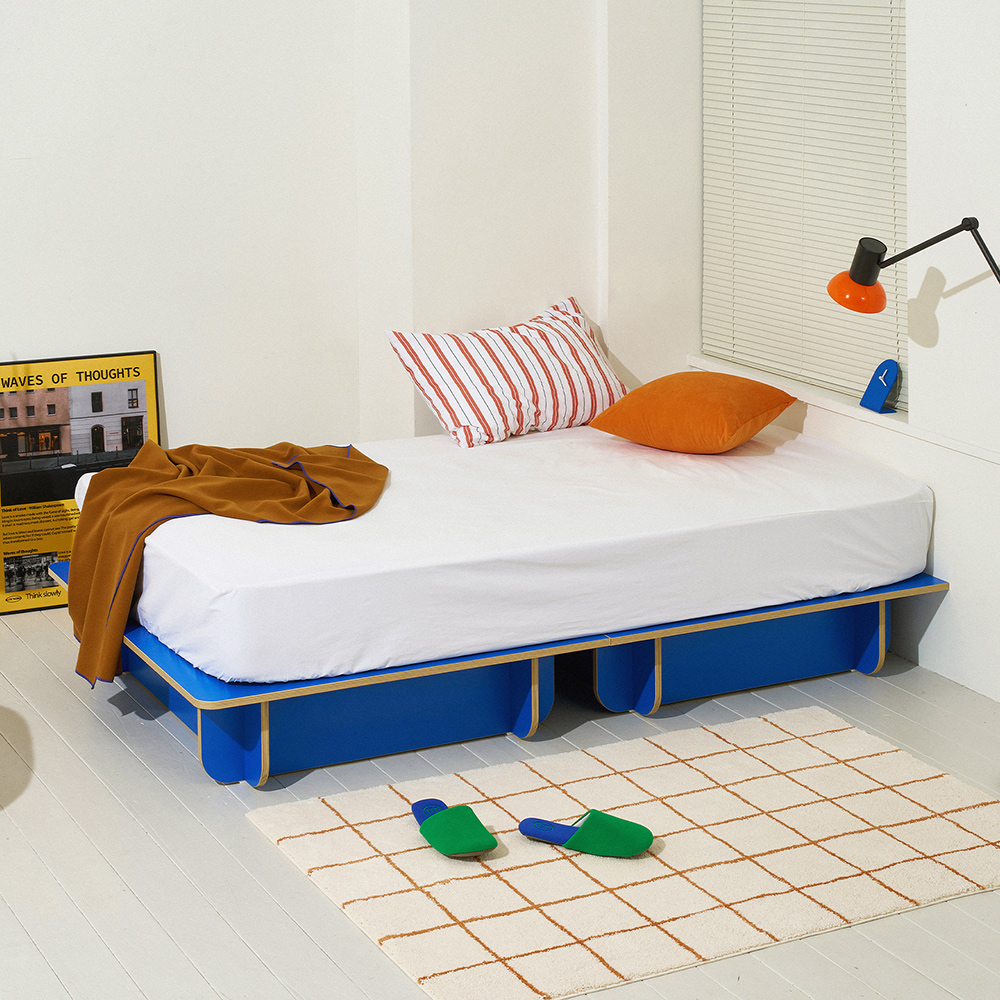 누어 룬드 평상형 수납 침대 프레임 저상형 싱글 슈퍼싱글 SS