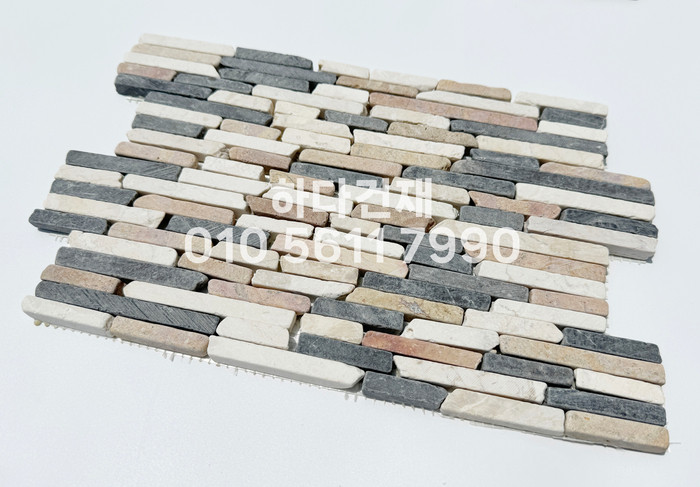 모자이크스톤 300x200x10T 블랙믹스 / 하다건재 천연석타일