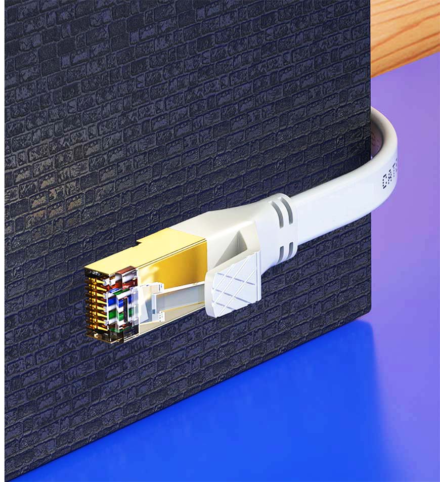 랜선 cat8 플랫 초고속 평면 랜케이블 화이트 26AWG 1미터 2미터