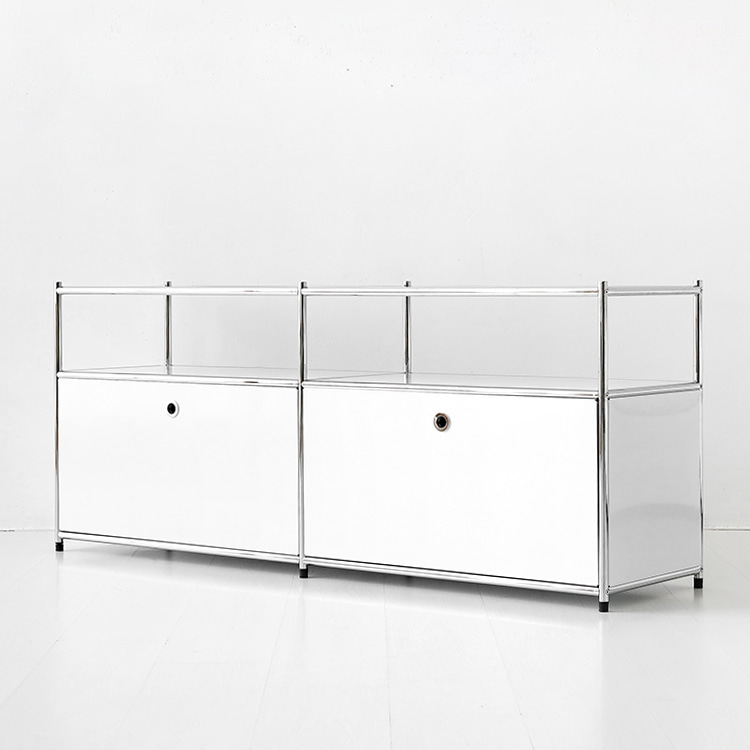 심플리 2x2 수납장 2문 BC601 1520mmx400mm640mm, 2단, 퓨어화이트 4422.3701 - 상세 이미지 2