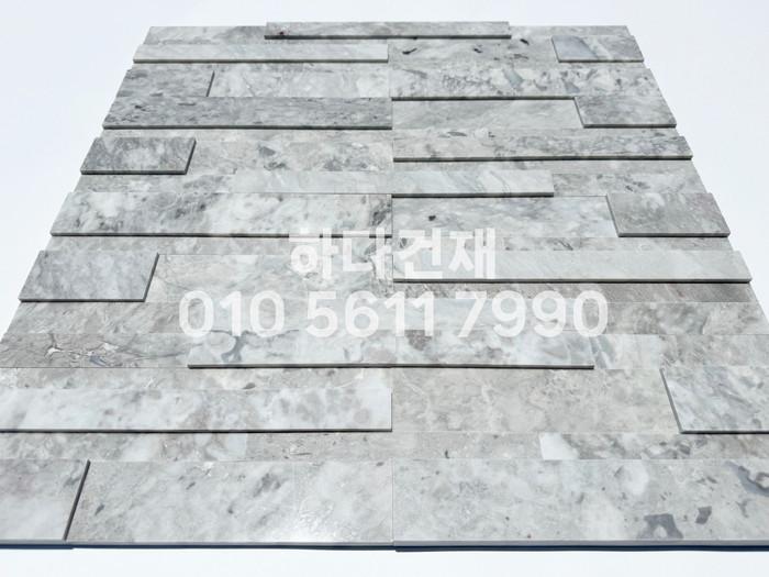 크리스탈 패널타일 600x150x15T 마블그레이 / 하다건재 천연석타일
