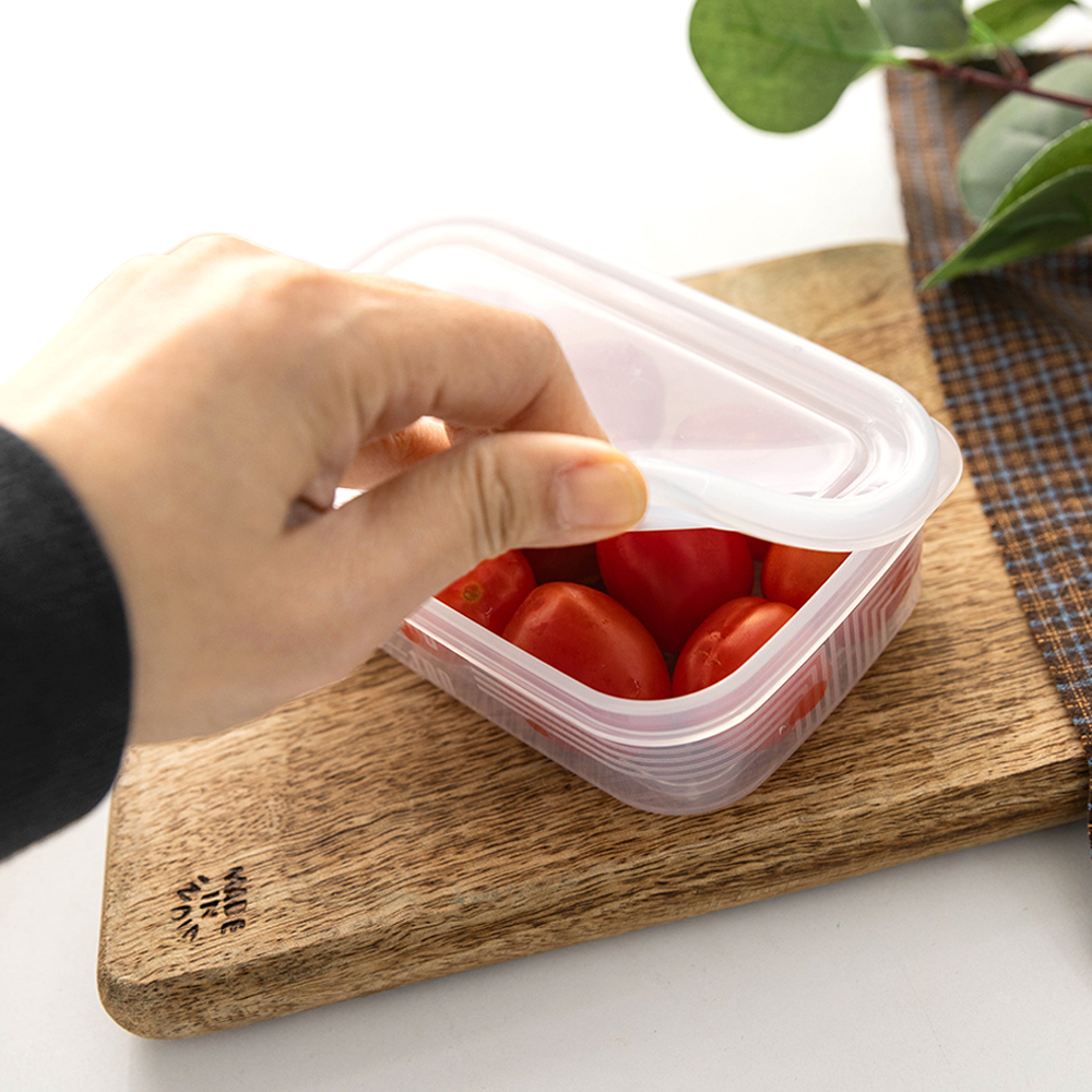 사각 밀폐용기V 450ml 총 6p 플라스틱 냉장고 반찬통 - 상세 이미지 3