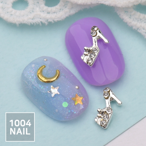 네일 파츠 큐빅 실버 하이힐 10x5mm (2개입) - 상품 이미지