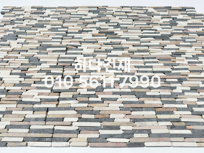 모자이크스톤 300x200x10T 블랙믹스 / 하다건재 천연석타일