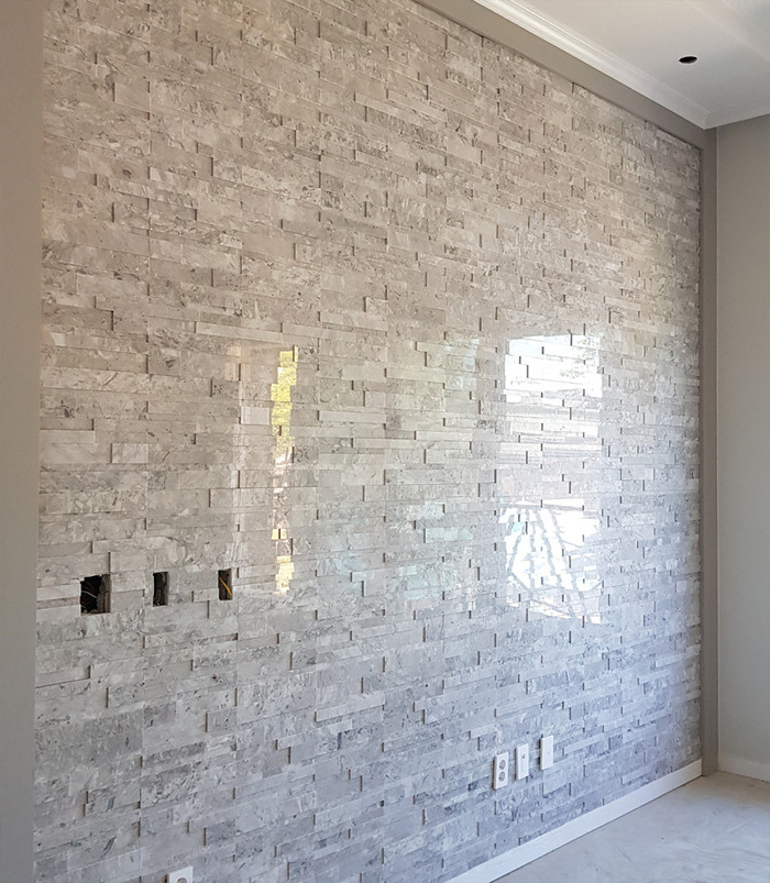 크리스탈 패널타일 600x150x15T 마블그레이 / 하다건재 천연석타일