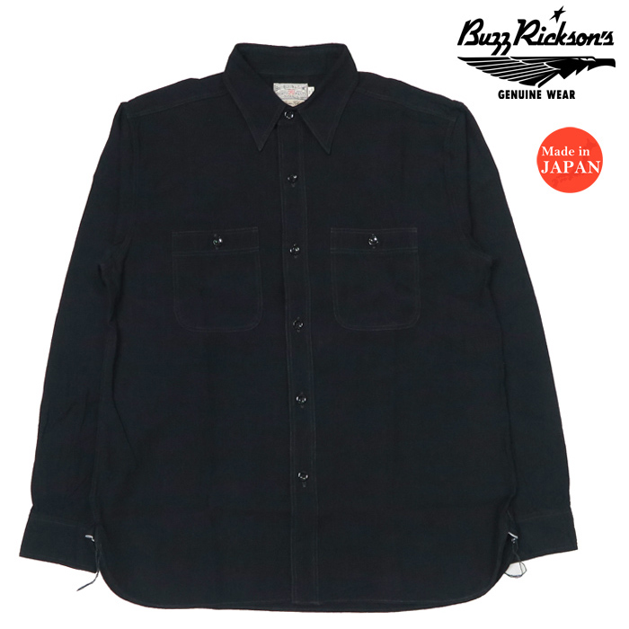 버즈릭슨 BUZZ RICKSONS 윌리엄 깁슨 샴브레이 워크 셔츠 BR29143 블랙 - 메인 이미지