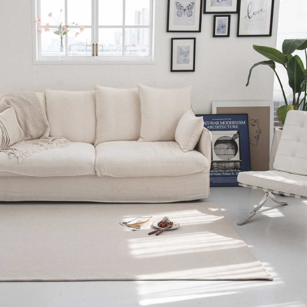 순면러그 방수 먼지안나는 카페트 맞춤 바닥 면러그 샌드스톤, 150x200cm