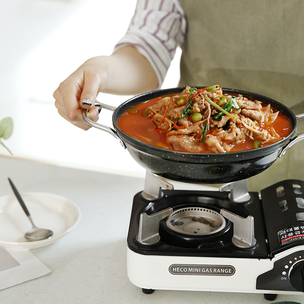 PTFE 맥반석 코팅 전골 샤브샤브 냄비 부대찌개 어묵탕 가정용