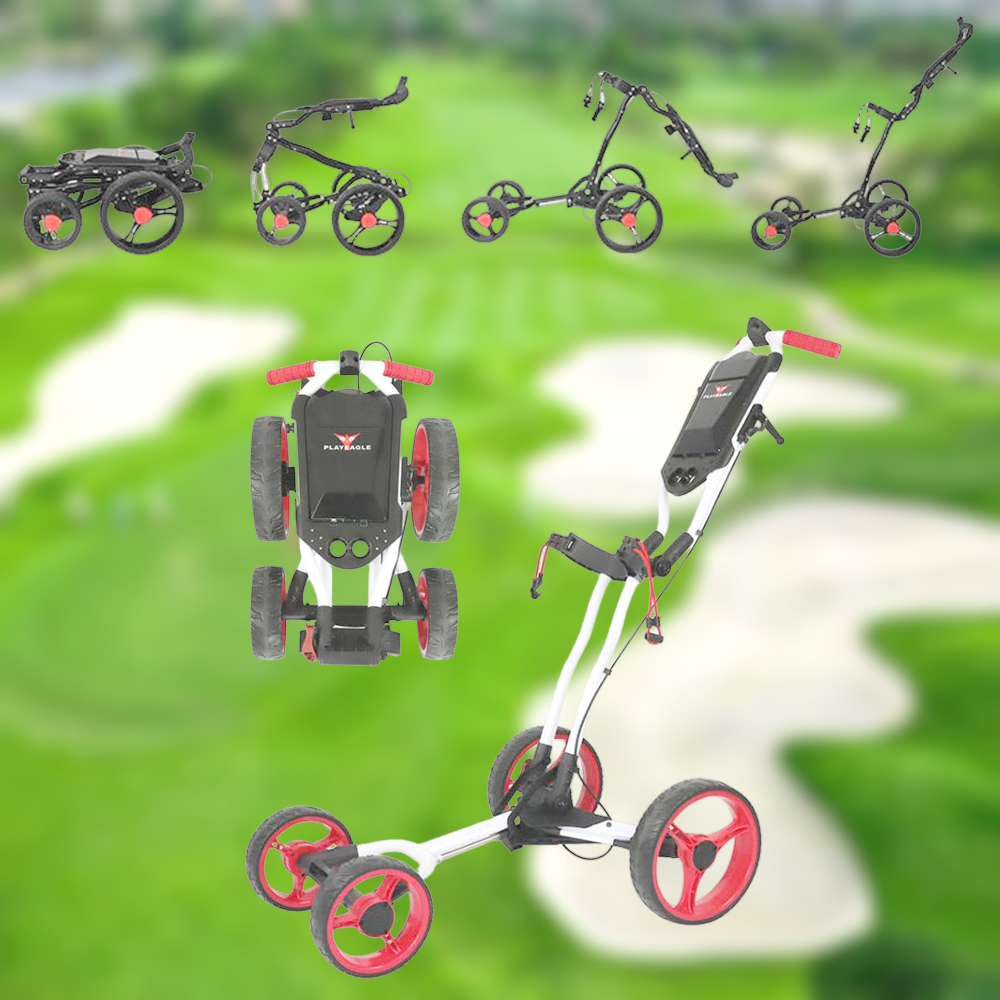 접이식 골프백 카트 경량 이동식 4륜 알루미늄 캐리어 - 상품 이미지