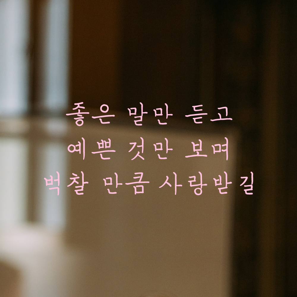 인테리어 포인트 감성 손글씨 레터링 스티커 좋은 말만 듣고 예쁜 것만 보며 벅찰 만큼 사랑받길 LH-058S검정 - 상세 이미지 4