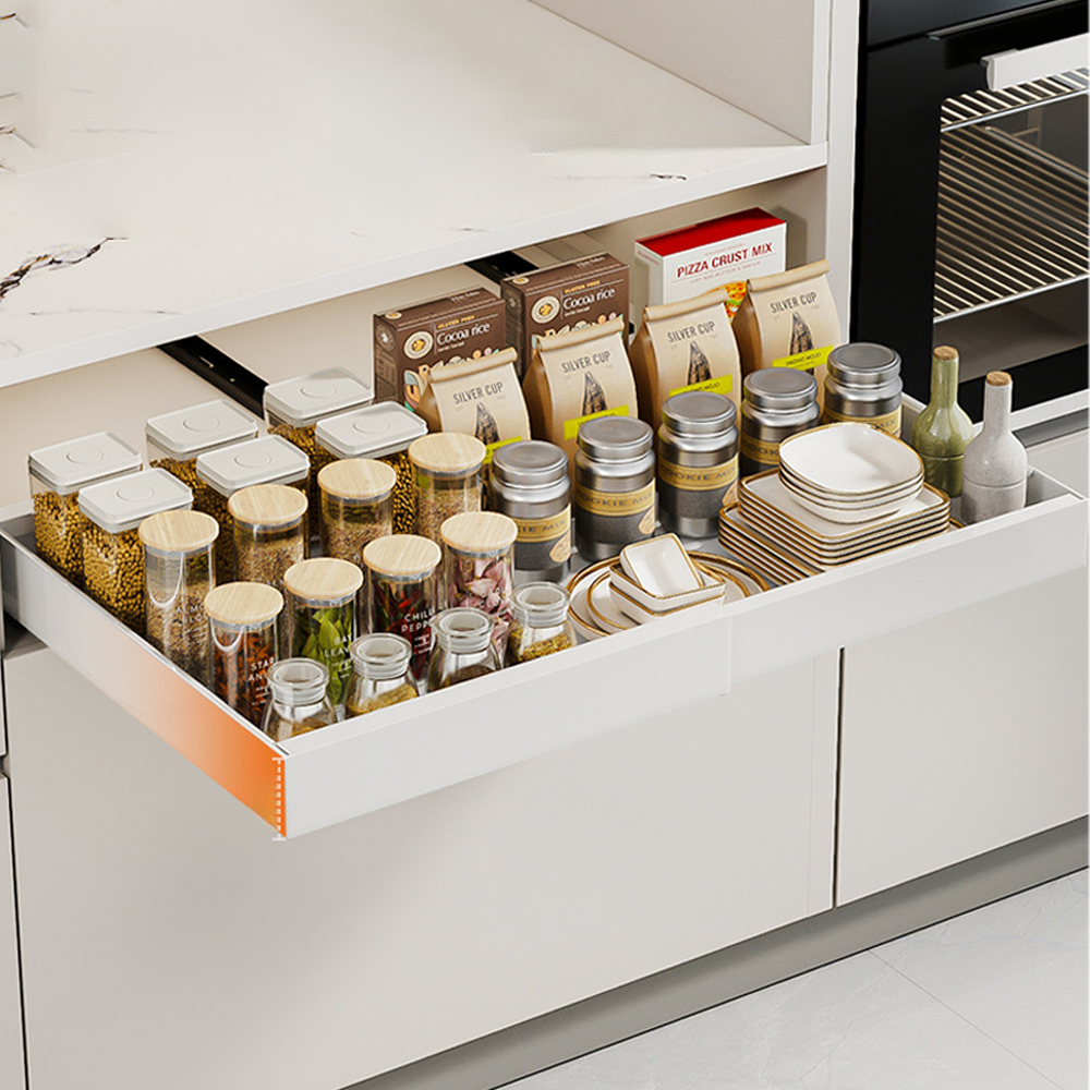 폭조절 슬라이딩선반 인출식 길이조절 싱크대 양념통 주방정리선반