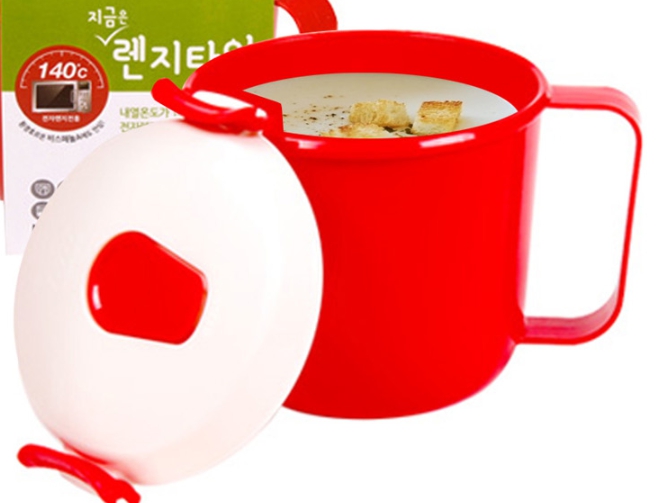 국산 전자렌지용 찌게용기 머그형 냉동국 스프용기 - 상품 이미지
