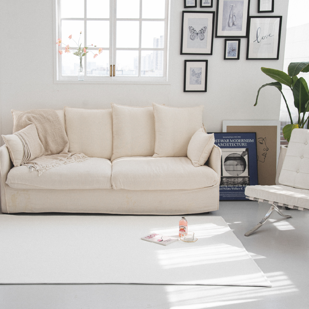 순면러그 방수 먼지안나는 카페트 맞춤 바닥 면러그 샌드스톤, 150x200cm