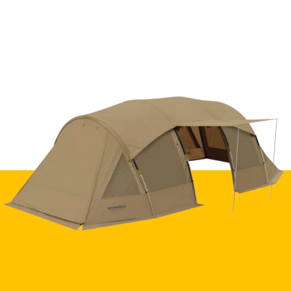 스노우라인 새턴2룸 텐트 캠핑텐트 터널형 리빙쉘 거실형 4인용 텐트 탄