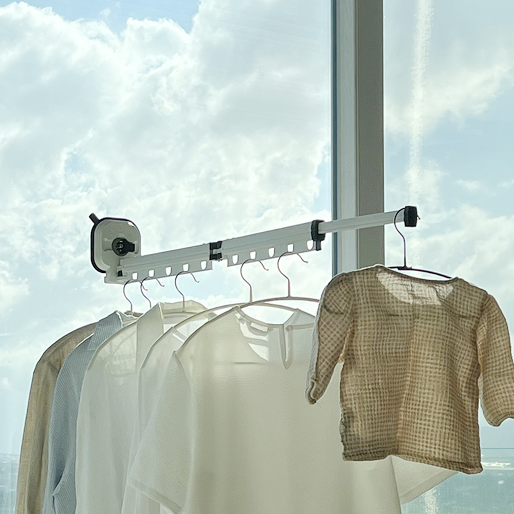 [단독] 창문 흡착식 미니 빨래 건조대 접이식 걸이