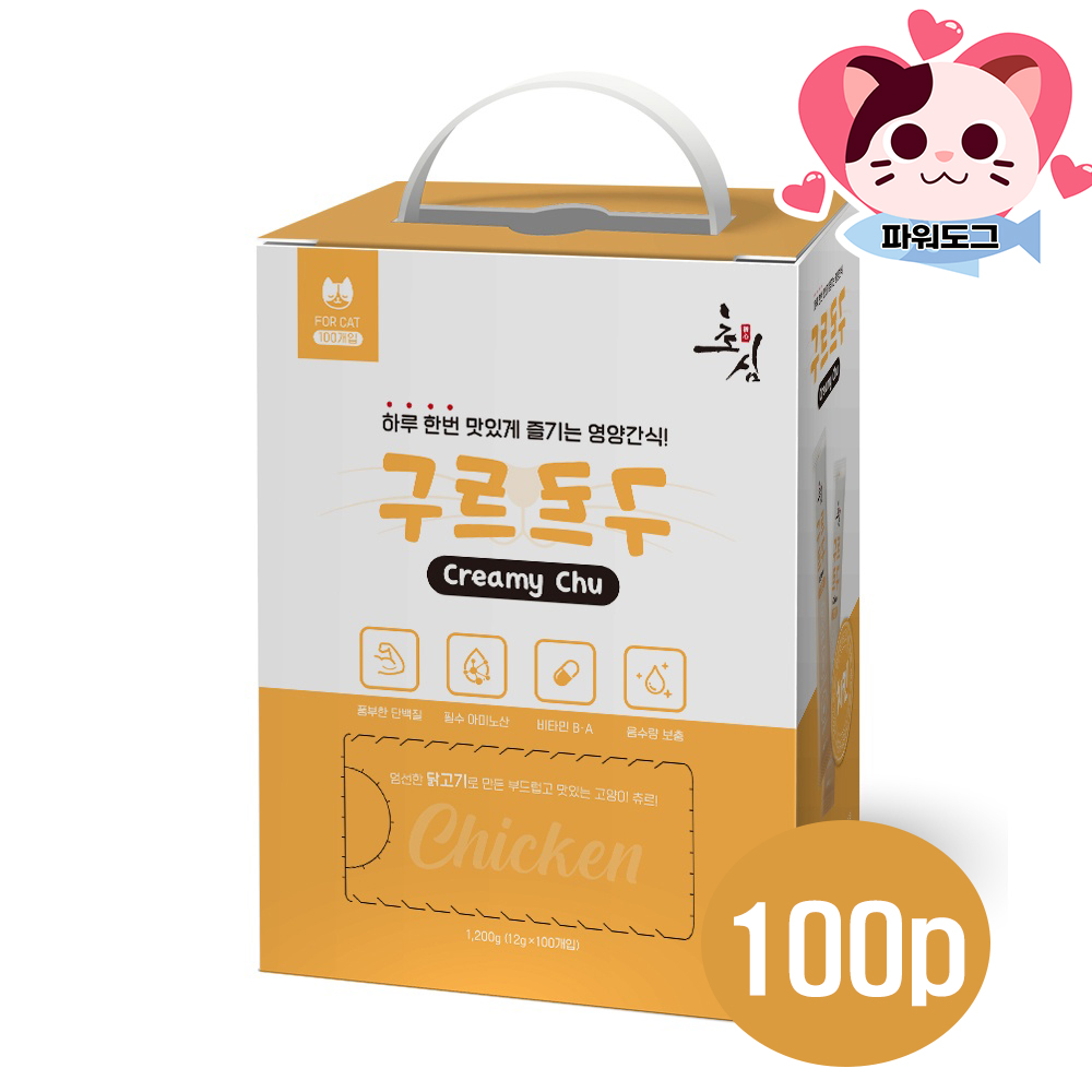 초심 구르구르 대용량 고양이 츄르 아기 간식 연어 12g x100개입 - 상세 이미지 2