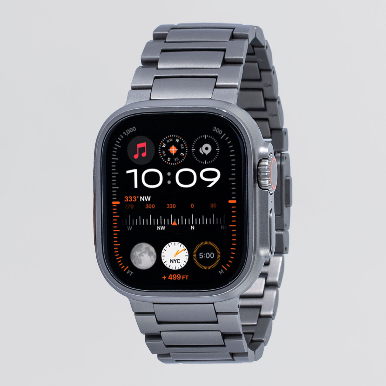 애플워치 울트라 2 스트랩 티타늄 메탈 1 밴드 줄 스테인리스 스틸 49mm 블랙