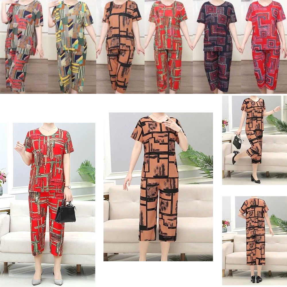 여성 잠옷 상하세트 여름 여자 냉감 통기성 스판 쿨링 홈웨어 - 상품 이미지