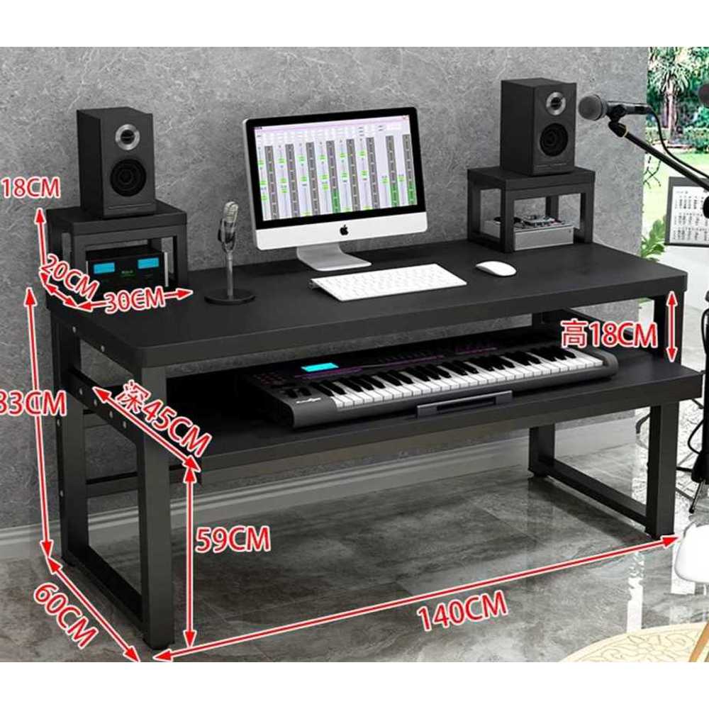 미디책상 작곡가 피아노 스튜디오 홈레코딩 테이블 140x60x83 - 상세 이미지 2