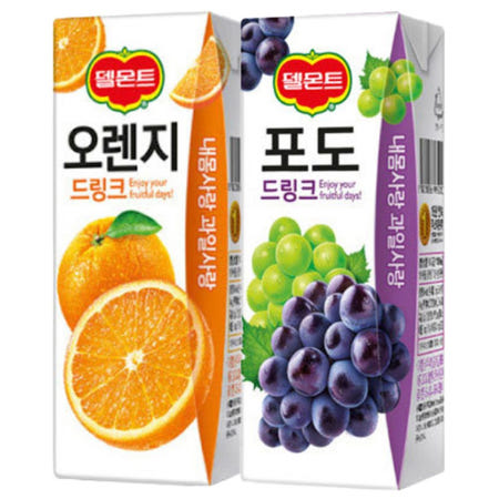 델몬트 드링크 190ml 오렌지x32팩+포도x32팩
