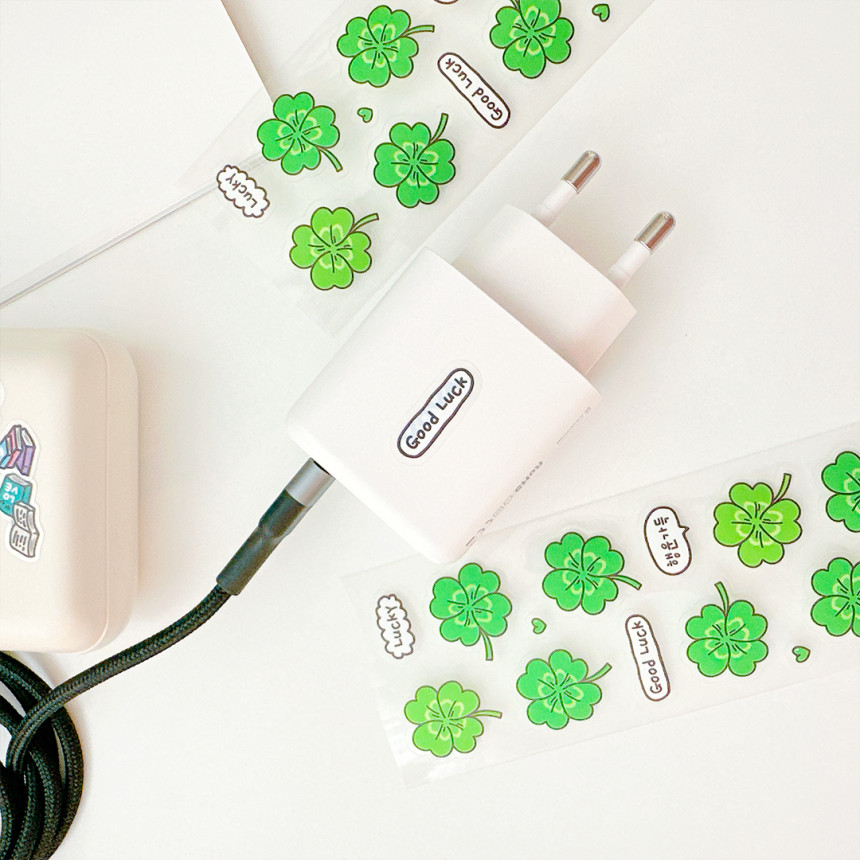 Four-Leaf Clover Transparent Sticker - JEJU BEST