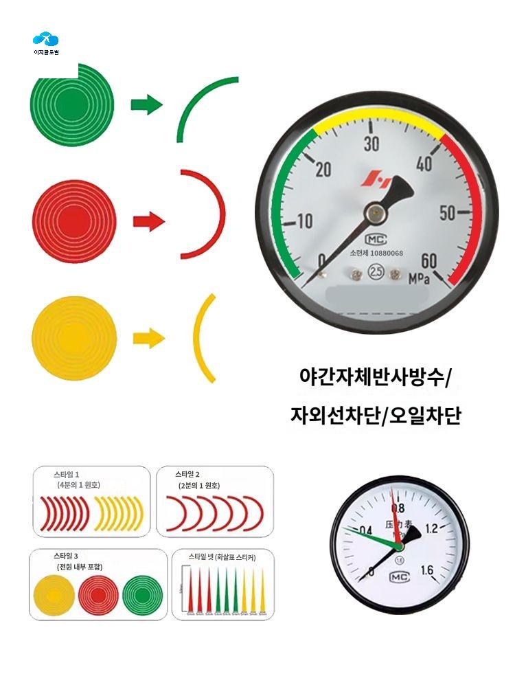 식별 압력계 마크 표시  압력게이지 스티커 - 상품 이미지