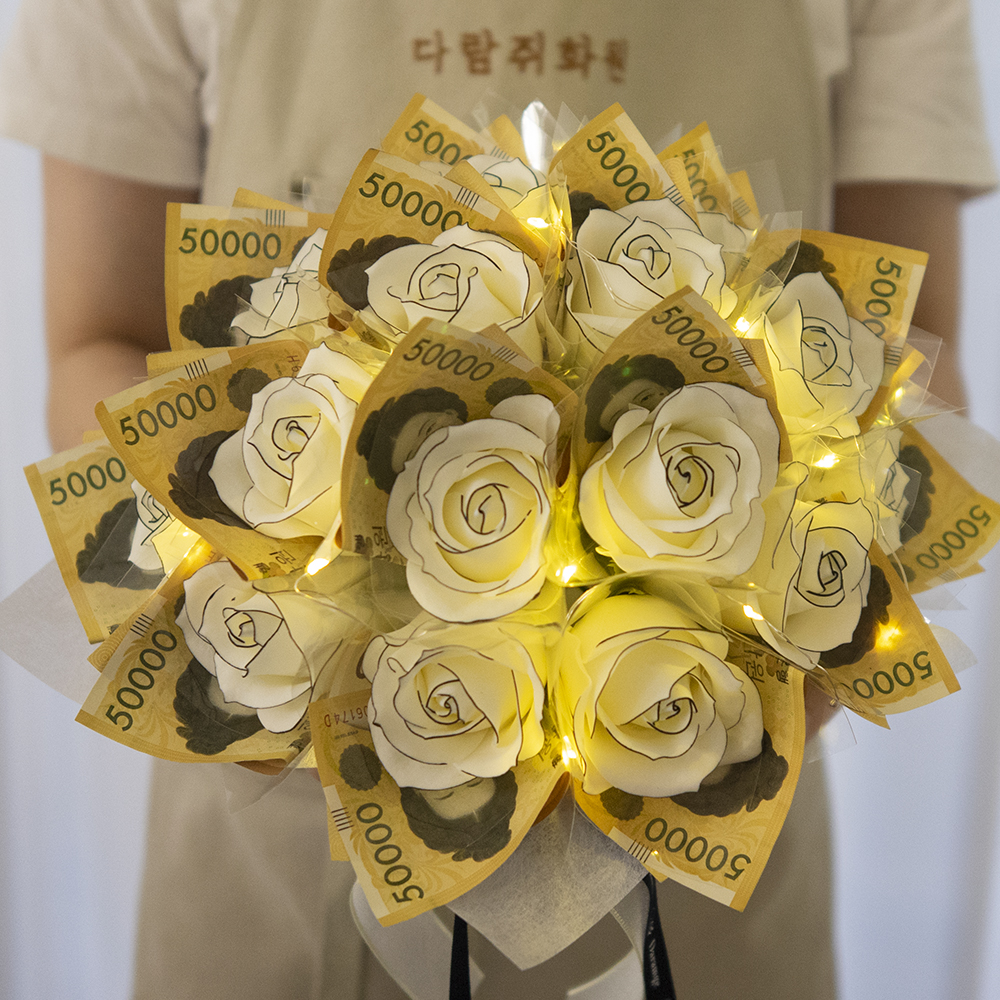 돈꽃바구니 샤 넬 장미 비누꽃 현금 용돈 부모님 생신 축하 와이프 기념일 프로포즈 선물 - 상세 이미지 2