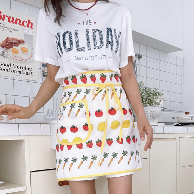 프룻캔디 린넨 하프 앞치마 / 에이프런 카페 공방 신혼 디저트 집들이 허리앞치마