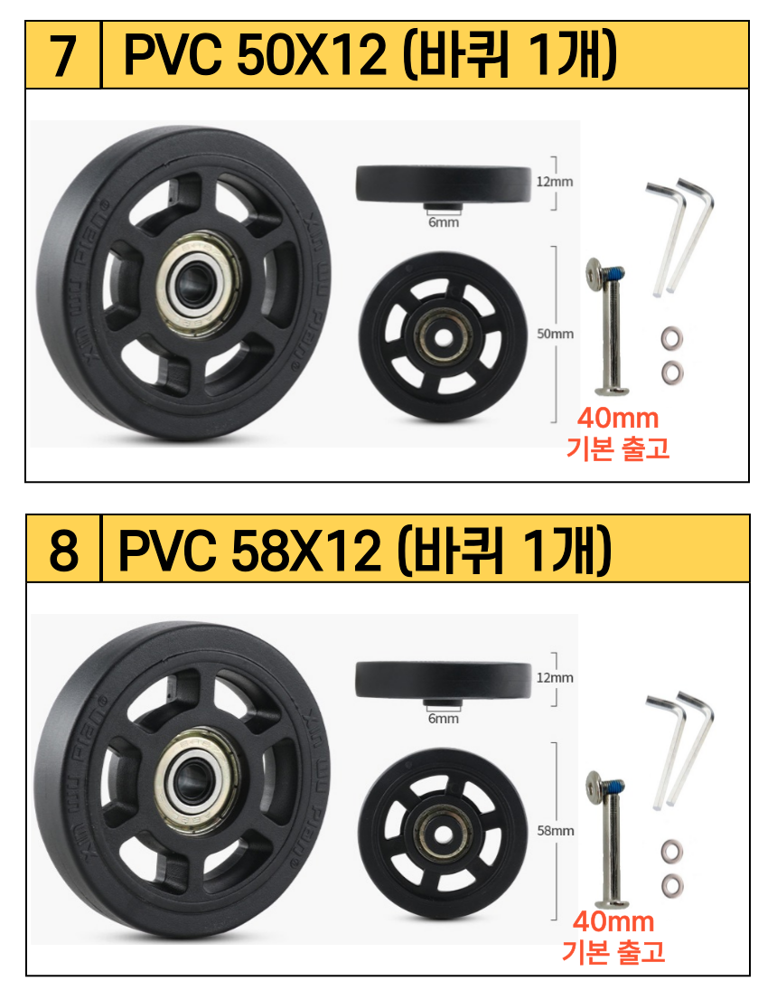 캐리어 바퀴 교체 수리 무소음 우레탄 여행가방 휠 부품 이미지 2