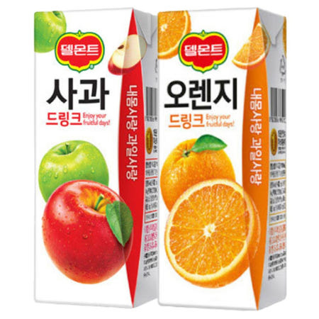 델몬트 드링크 190ml 사과x24팩+오렌지x24팩