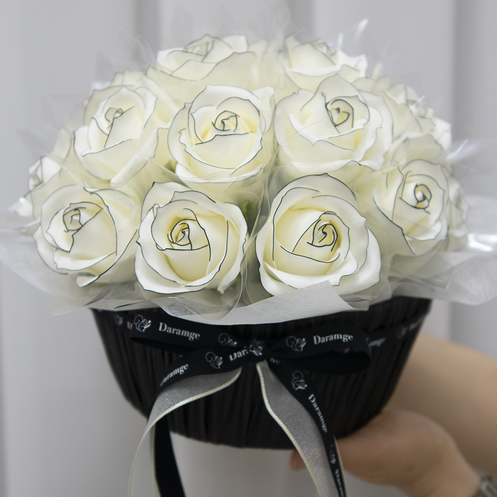 돈꽃바구니 라인장미 비누꽃 현금 용돈 부모님 생신 축하 와이프 기념일 프로포즈 선물 - 상세 이미지 5