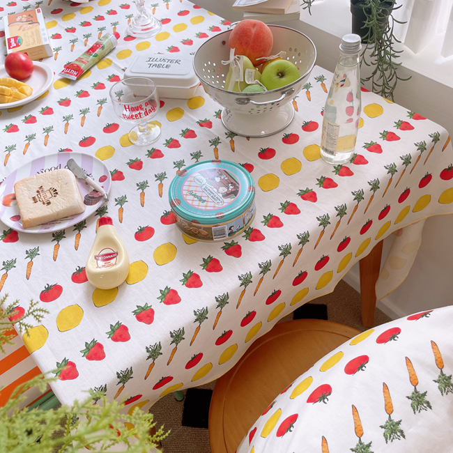 프룻캔디 식탁보 방수 테이블보 캠핑 카페 마카롱 디저트 원룸 집들이 95X110