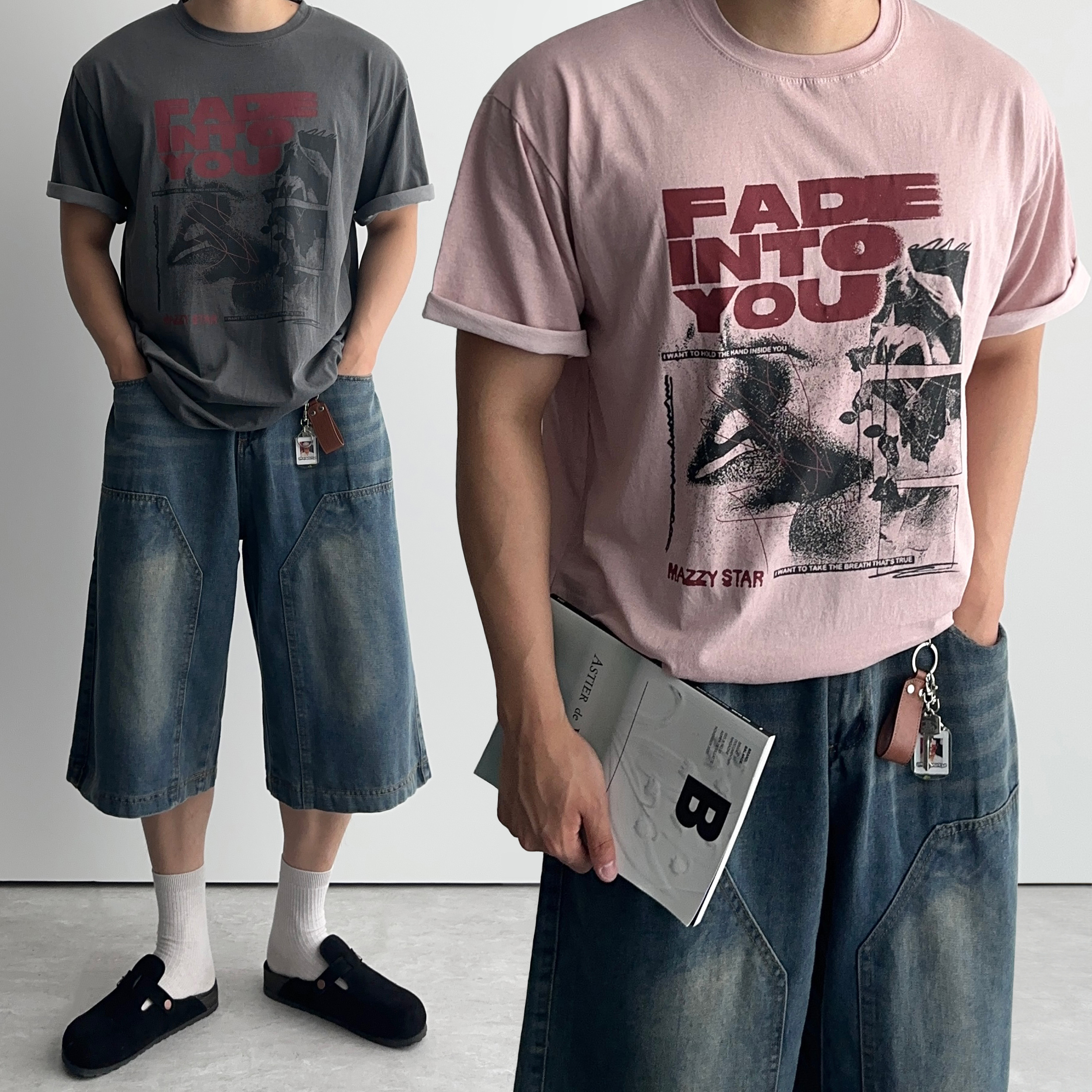 피그먼트반팔 남자얇은반팔티 - 상품 이미지