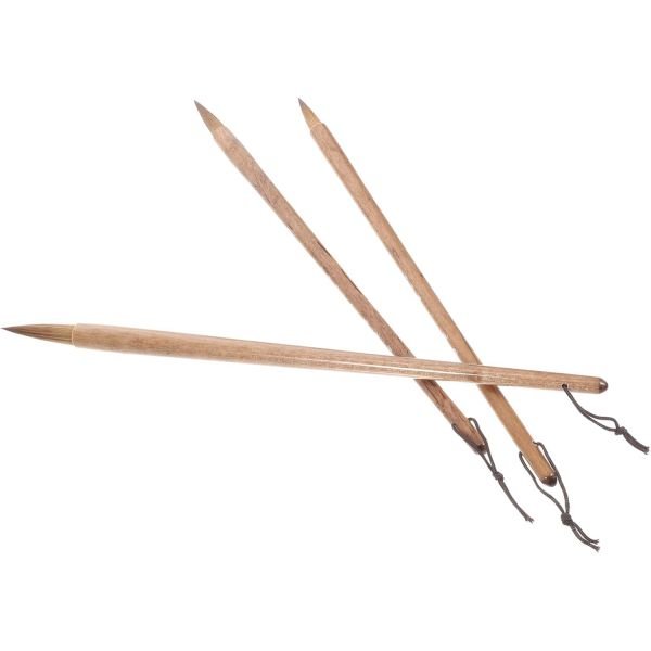 3pcs 랑헤어브러쉬 다용도 페인팅 브러시 가정용 서예 액세서리 전통 천연 자두 및 대나무 다기능 학생 중국 : 캐슬클럽