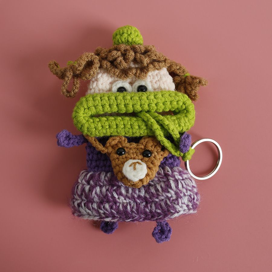 언제나B 뜨개키링 차키 손뜨개 인형 우정 자동차 니트 가방 키홀더 열쇠고리 여성 키링 keyring 에어팟 파우치