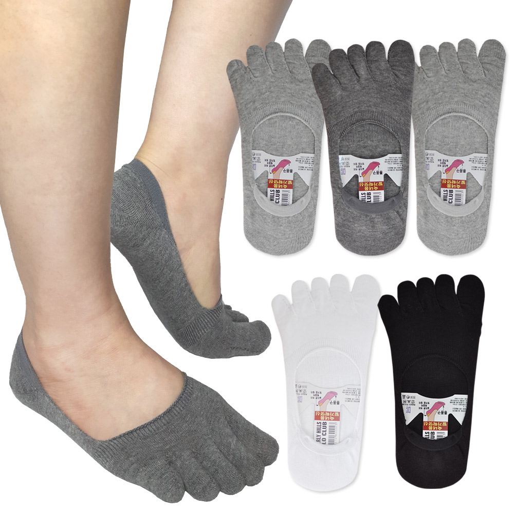 비버리힐즈 폴로클럽 여성용 페이크 무지 덧신 통풍 발가락양말 5족 - 상품 이미지