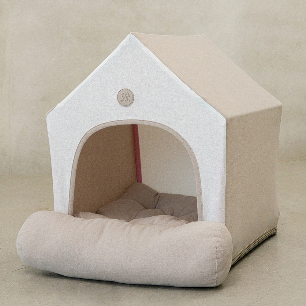 강아지집 하우스 애견 사계절 숨숨집 텐트 베이지 M