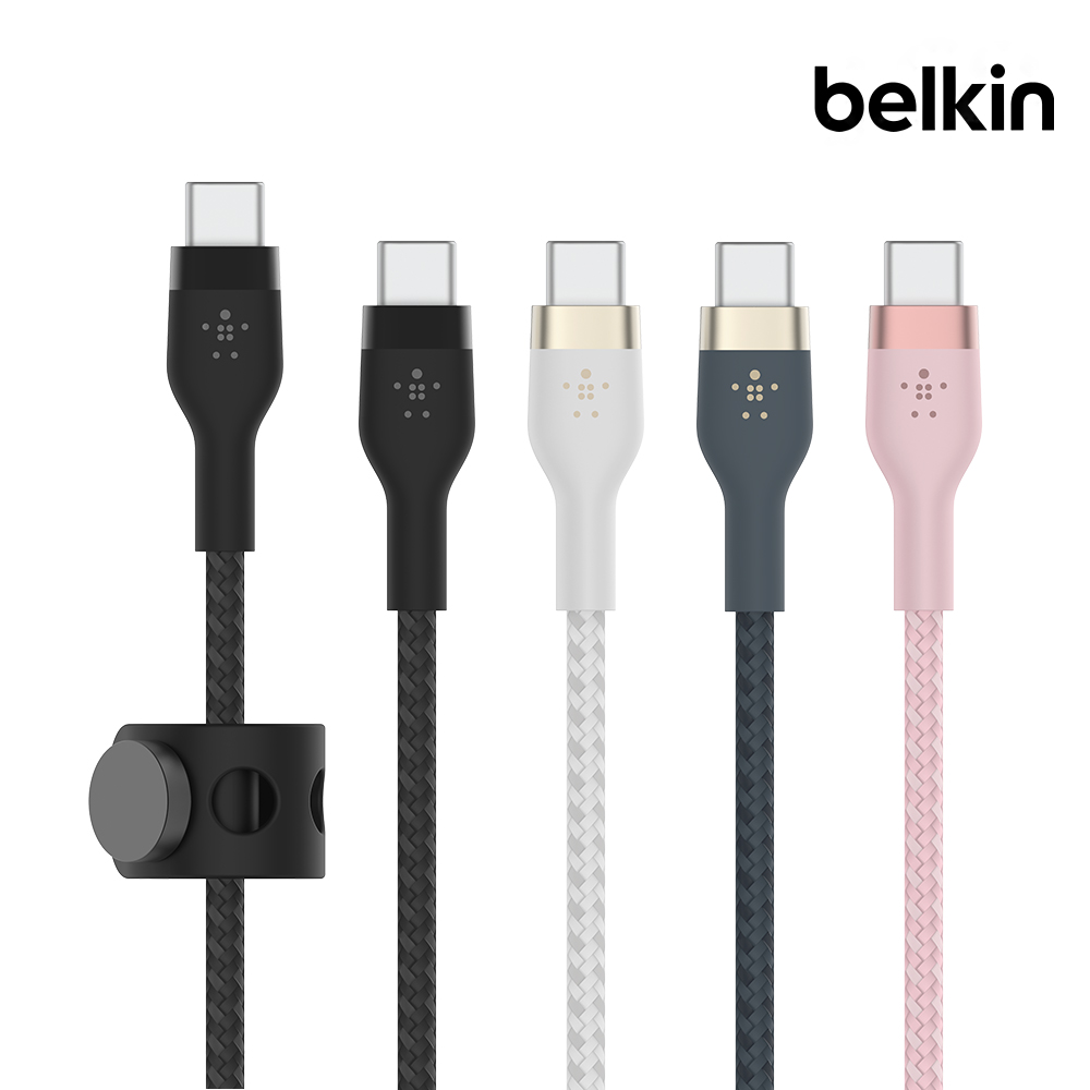 벨킨 프로 플렉스 USB-C to C타입 고속 충전 케이블 1M CAB011bt1M 아이폰17 16 갤럭시 S25 아이패드 LG 그램 호환 - 메인 이미지