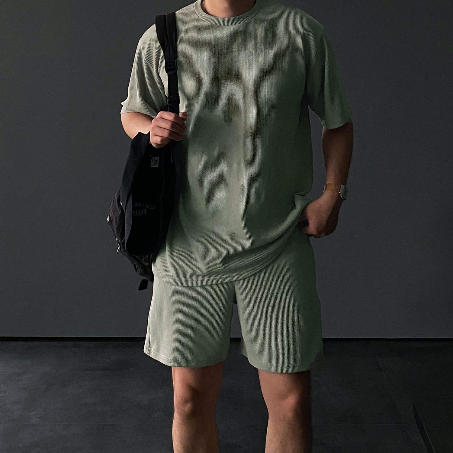 남자플리츠세트 반팔셋업 트레이닝셋업 이미지 6