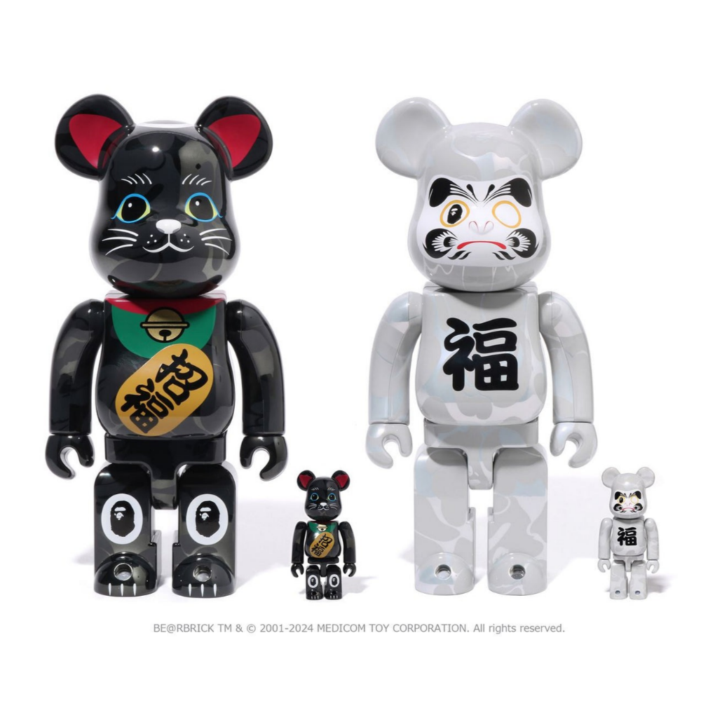 베이프 베어브릭 BEARBRICK MANEKINEKO DARUMA 100%&400% 1K73-185-901 - 상품 이미지