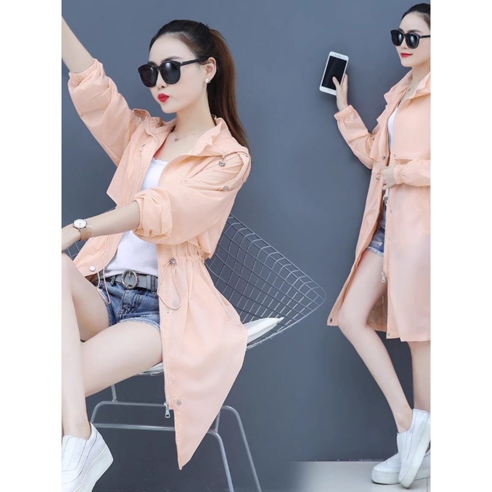 얇은 바람막이 점퍼 롱 코트 경량 아웃도어 여성 자외선차단 등산 캠핑 5컬러 - 상세 이미지 3