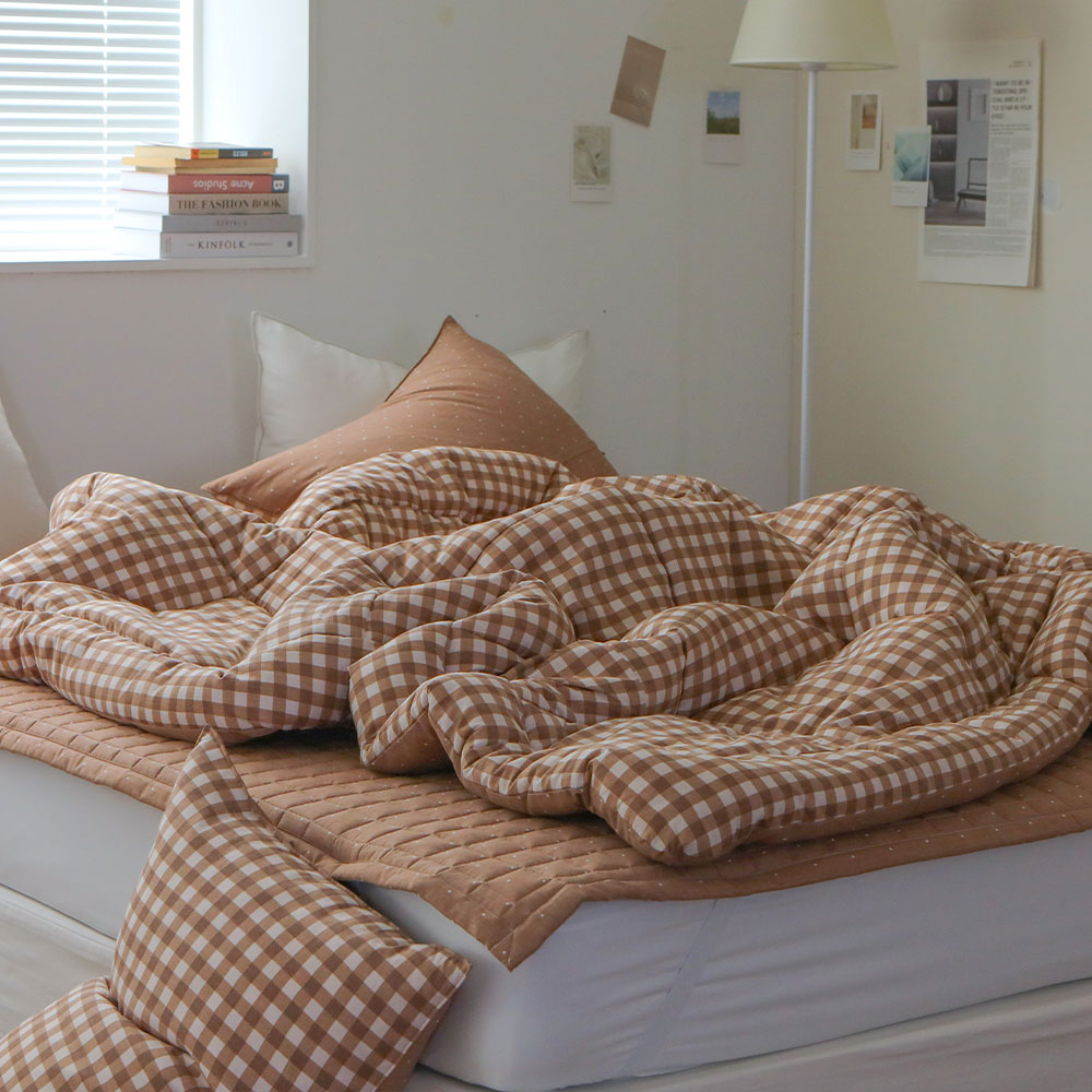 세미마이크로 옥수수솜 사계절이불 4colors 차렵이불 SS 데일리 블루머스타드